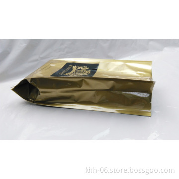 Custom printed Gold surface side gusset Coffee bean foil Bags